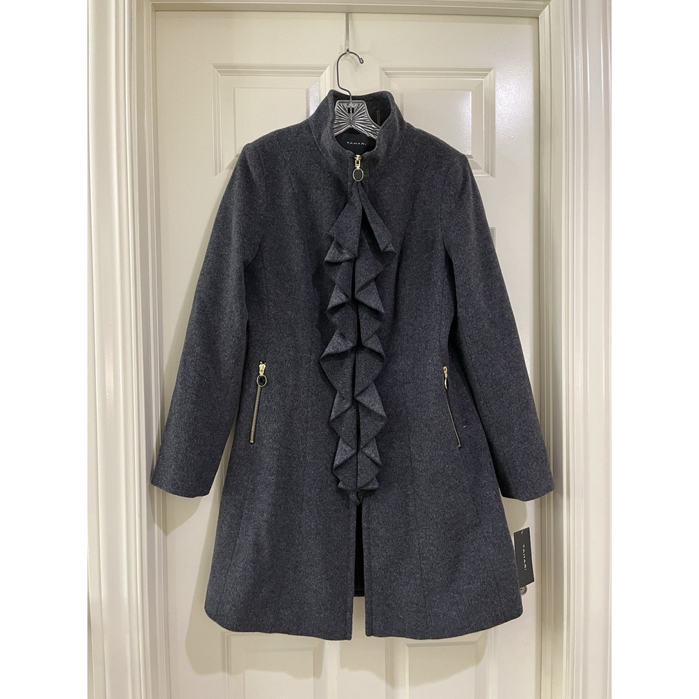 TAHARI WOMEN 70% WOOL BLEND COAT SIZE 10 NEW WITH TAG